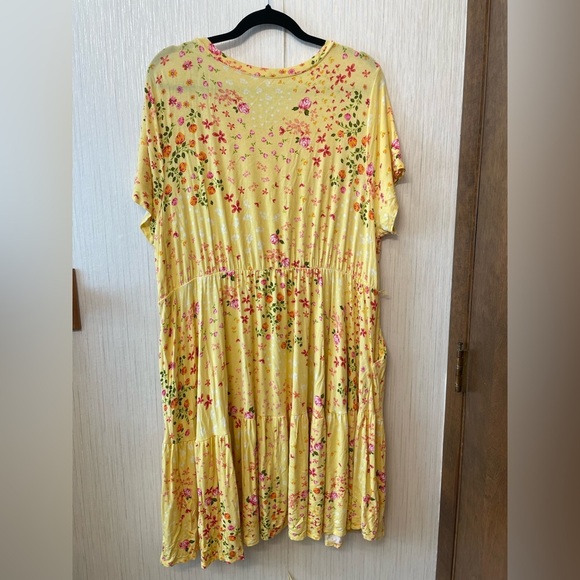 Torrid Yellow Floral Babydoll Dress | Super Soft Knit | Size 3X - Picture 2 of 7